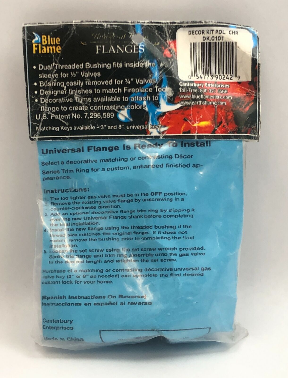 Canterbury Blue Flame DK.0101 2 Piece Chrome Universal Flange Kit - Fresh Stock Dated January 2026