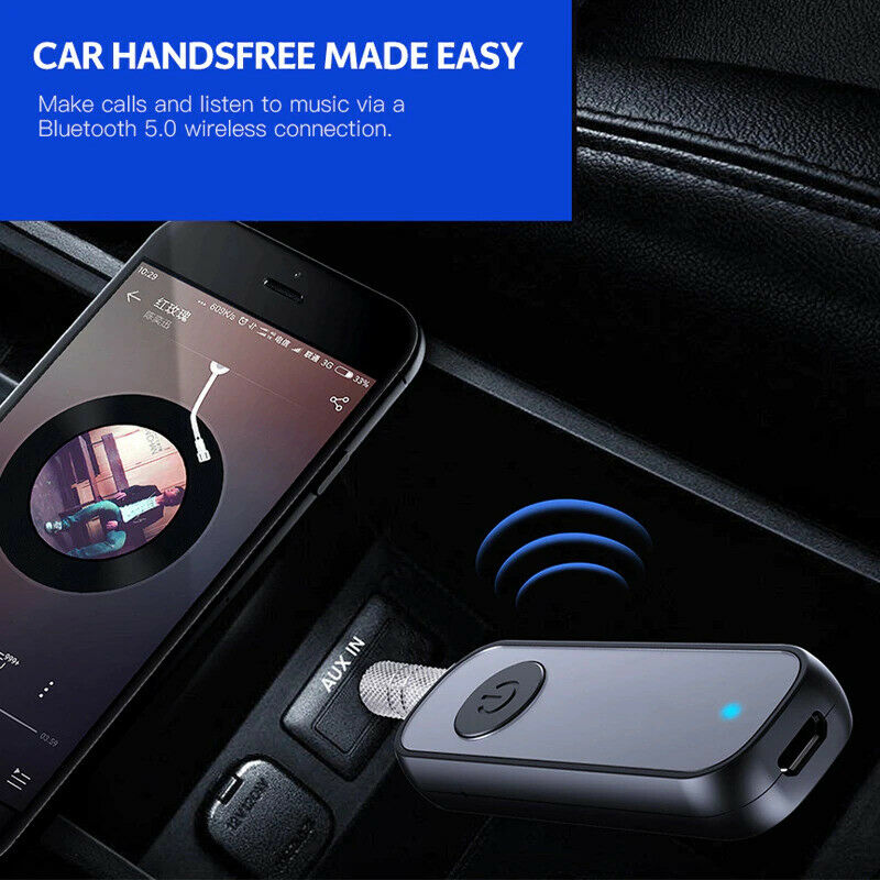 Bluetooth 5.0 Receiver 3.5mm AUX Adapter for Car Headphone Speaker - Fresh Stock Dated December 2025