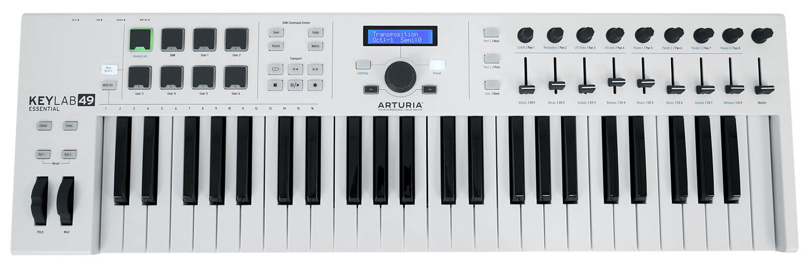 Arturia KeyLab Essential 49-Key USB MIDI Keyboard Controller in White+Headphones - Fresh Stock Dated December 2025
