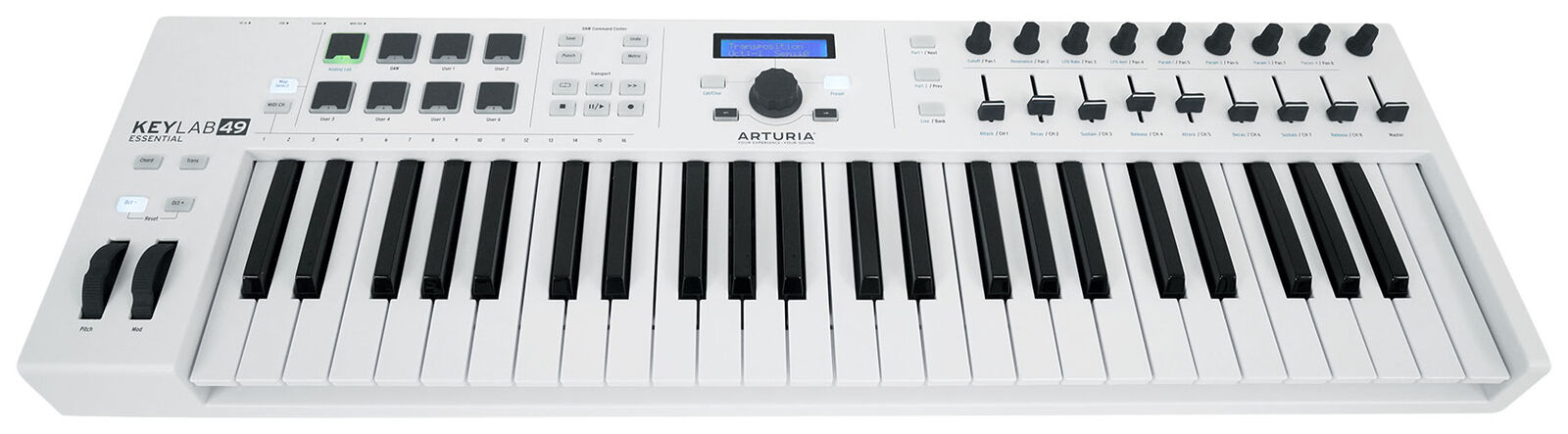 Arturia KeyLab Essential 49-Key USB MIDI Keyboard Controller in White+Headphones - Fresh Stock Dated December 2025