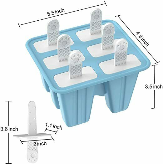 6 Cavities Popsicle Molds, Reusable Silicone Popsicle Molds Ice Pop Molds - Fresh Stock Dated February 2026