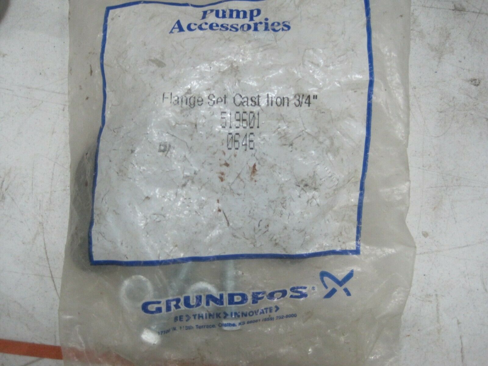 519601 3/4-Inch Faucet Flanges GF 15/26 Cast Iron Set Sump Pump Accessories - Fresh Stock Dated February 2026