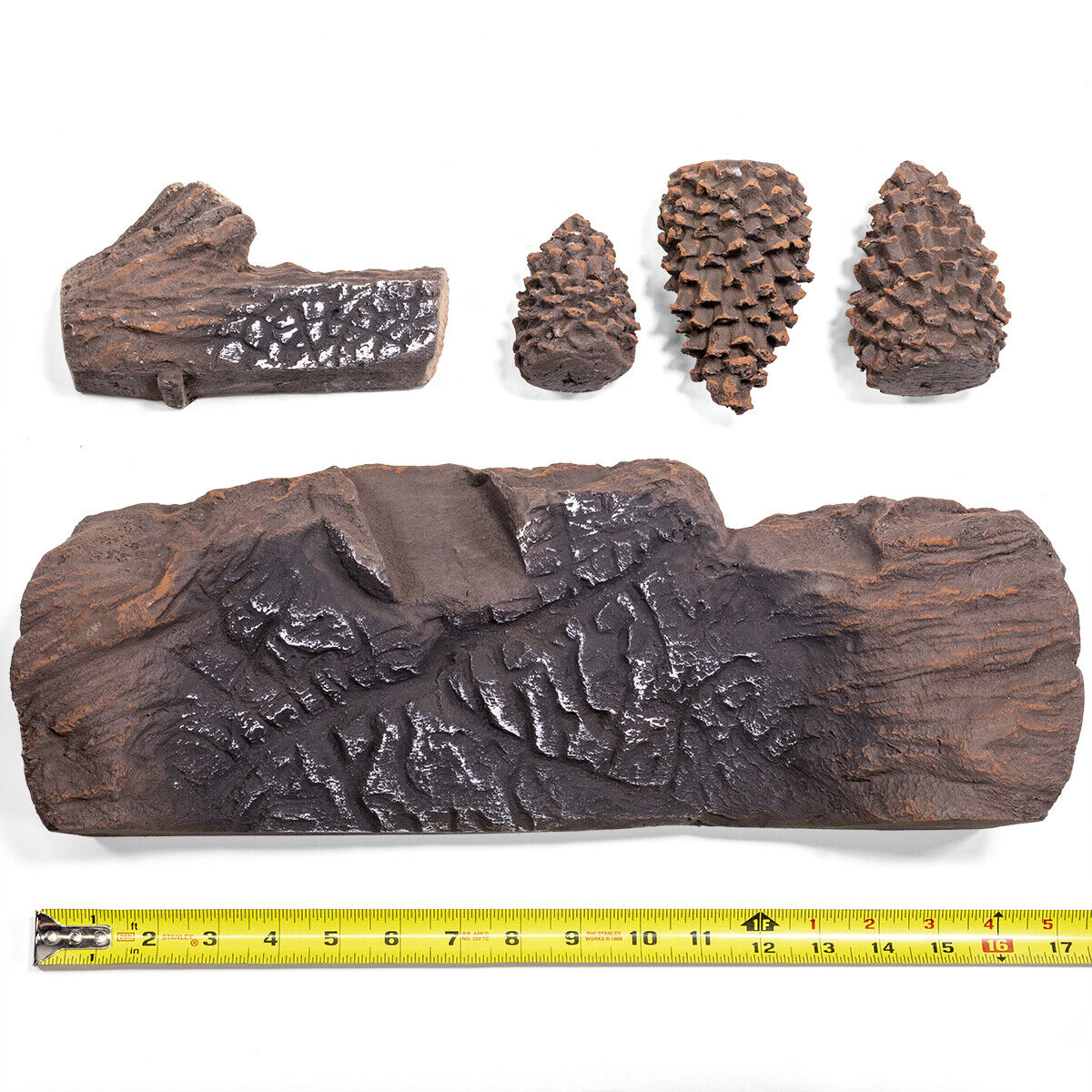 X-Large Realistic Pine Woods Ceramic Wood Fireplace Logs Gas Firebox Logs Set - Fresh Stock Dated January 2026