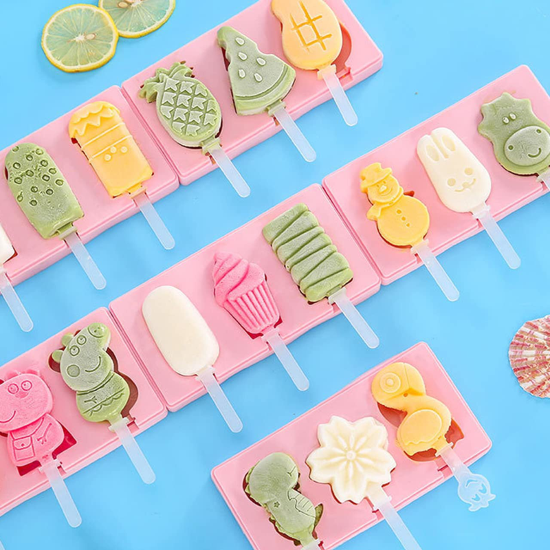 2Pcs Ice Cream Silicone Popsicle Molds+2Pcs Ice Pop Bags,PBA Free,Easy to Clean - Fresh Stock Dated February 2026