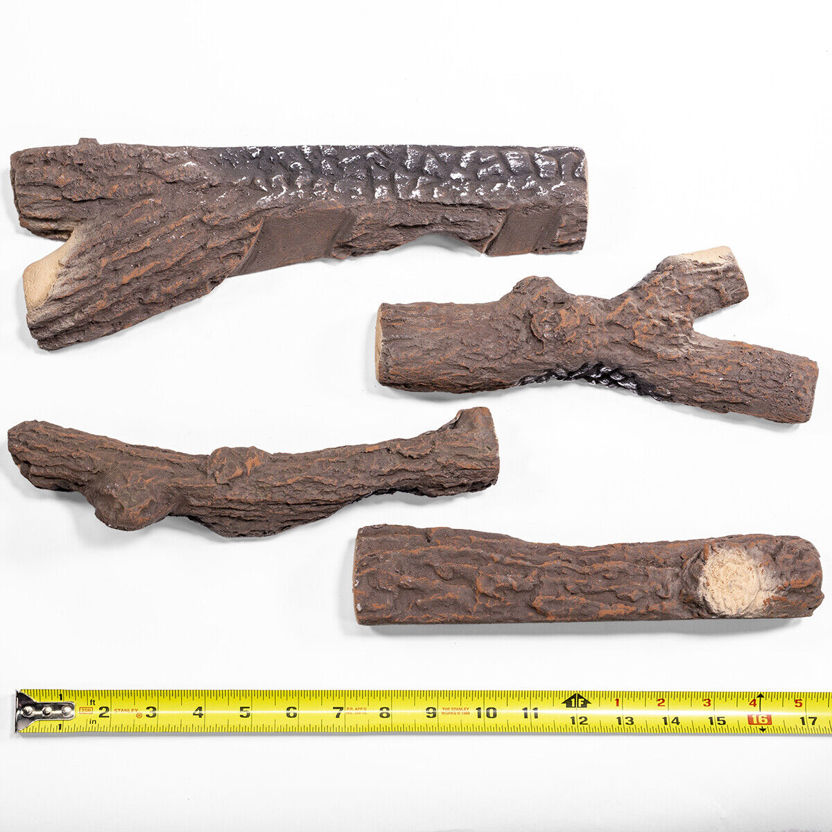 X-Large Realistic Pine Woods Ceramic Wood Fireplace Logs Gas Firebox Logs Set - Fresh Stock Dated January 2026