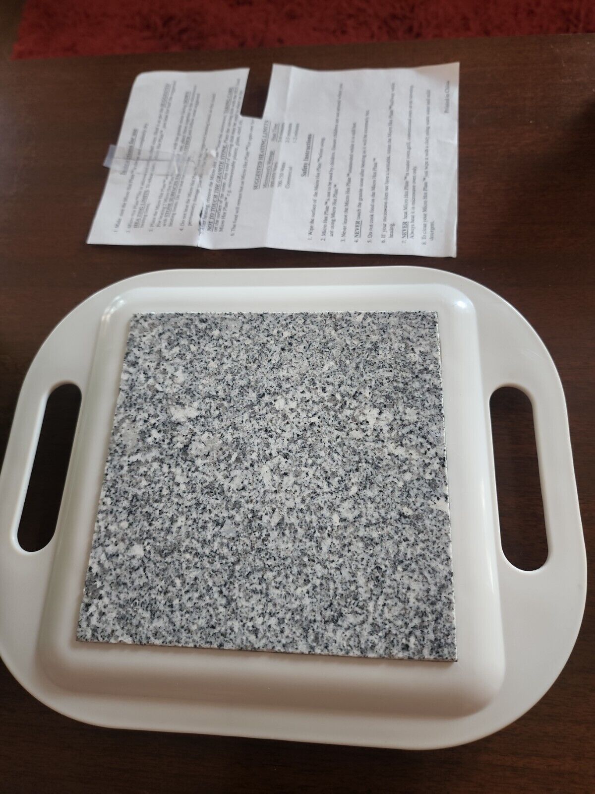 Micro Hot Plate Thermal Insulating Stone Keeps Food Hot - MICROWAVABLE - Fresh Stock Dated February 2026