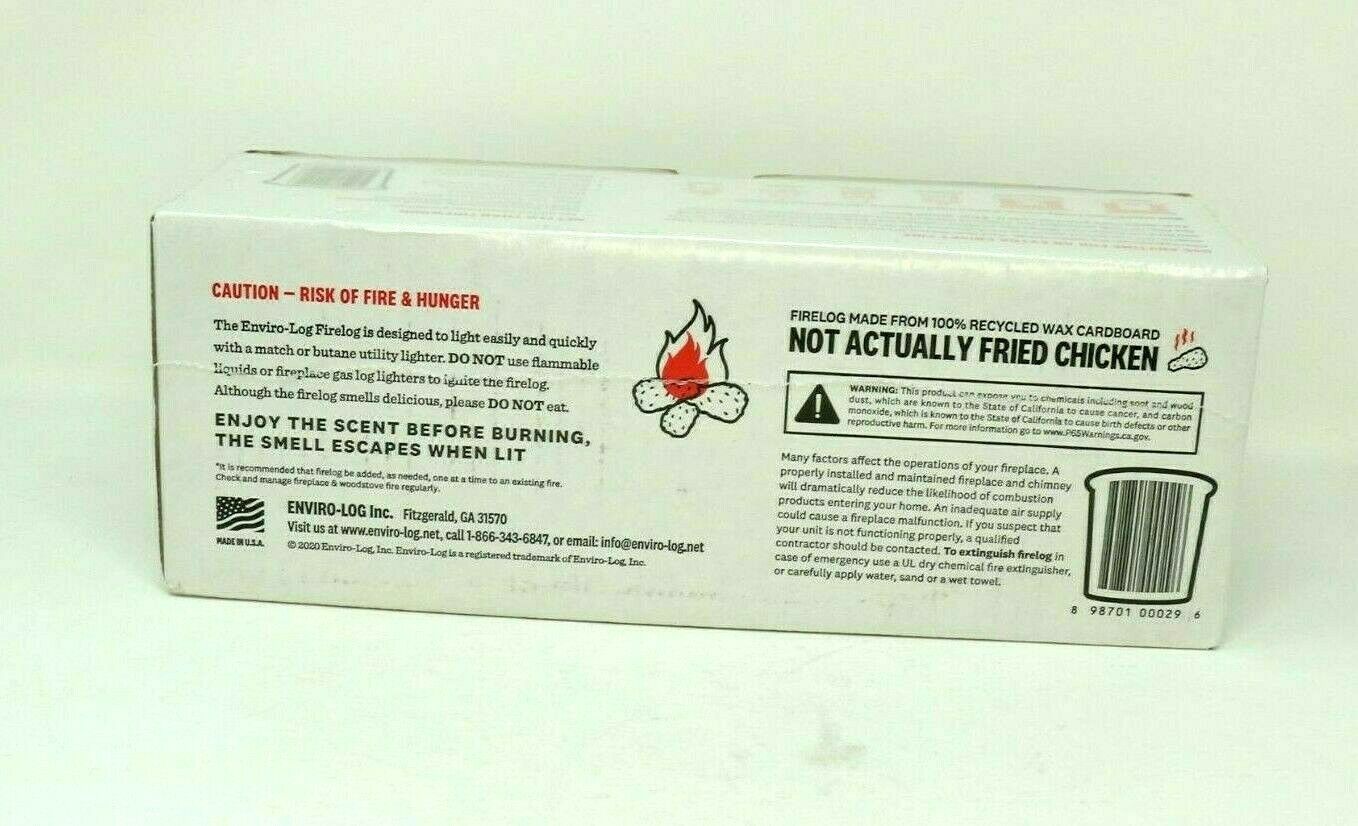 KFC FIRE LOG 11 HERBS & SPICES ENVIROLOG KENTUCKY FRIED CHICKEN FIRE LOG - Fresh Stock Dated December 2025
