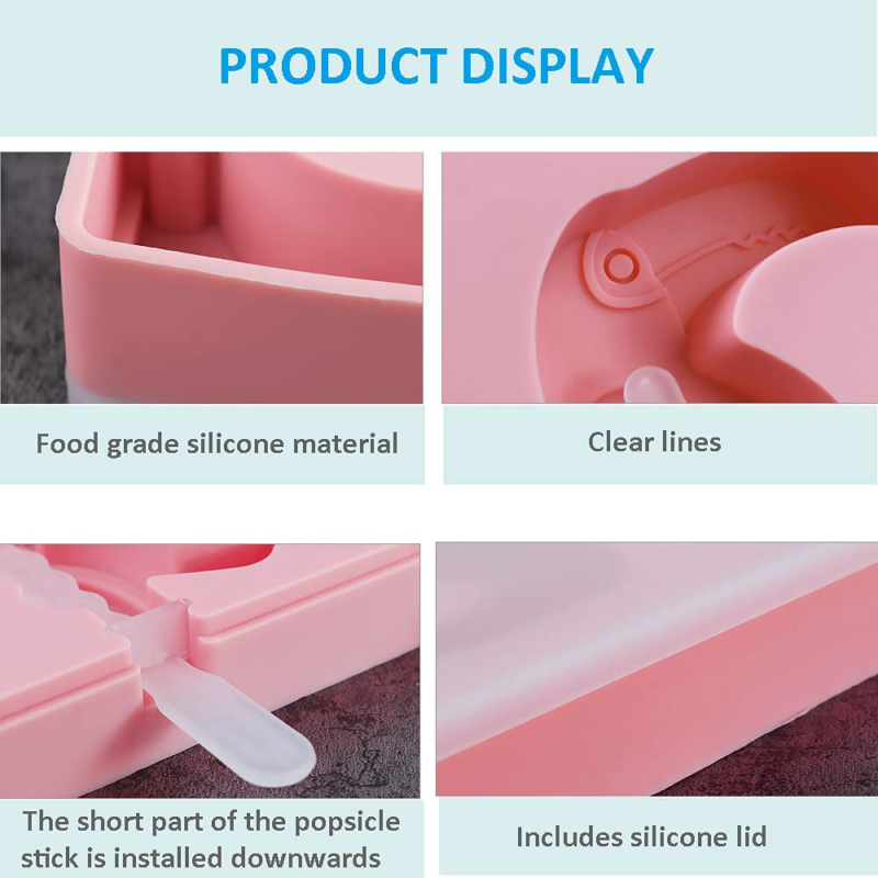 2Pcs Ice Cream Silicone Popsicle Molds+2Pcs Ice Pop Bags,PBA Free,Easy to Clean - Fresh Stock Dated February 2026
