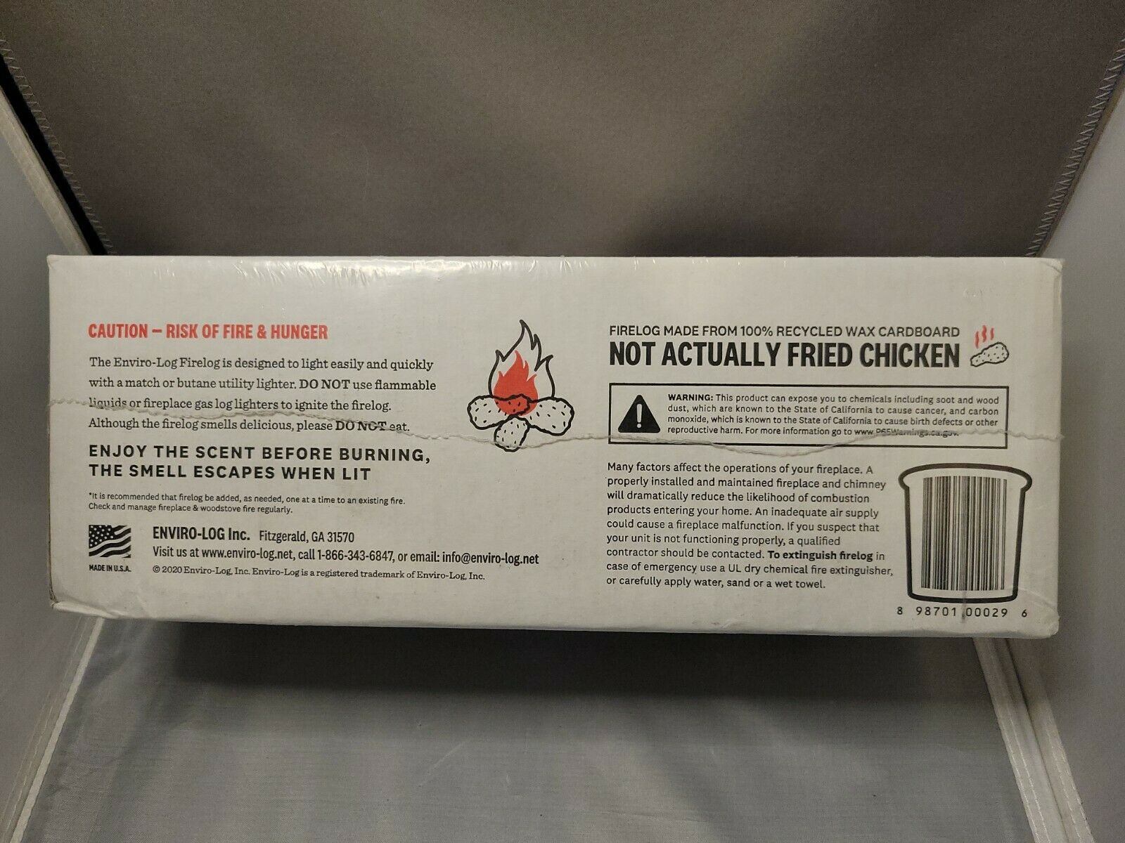 ONE KFC FIRE LOG 11 HERBS & SPICES by Envirolog - Fresh Stock Dated January 2026