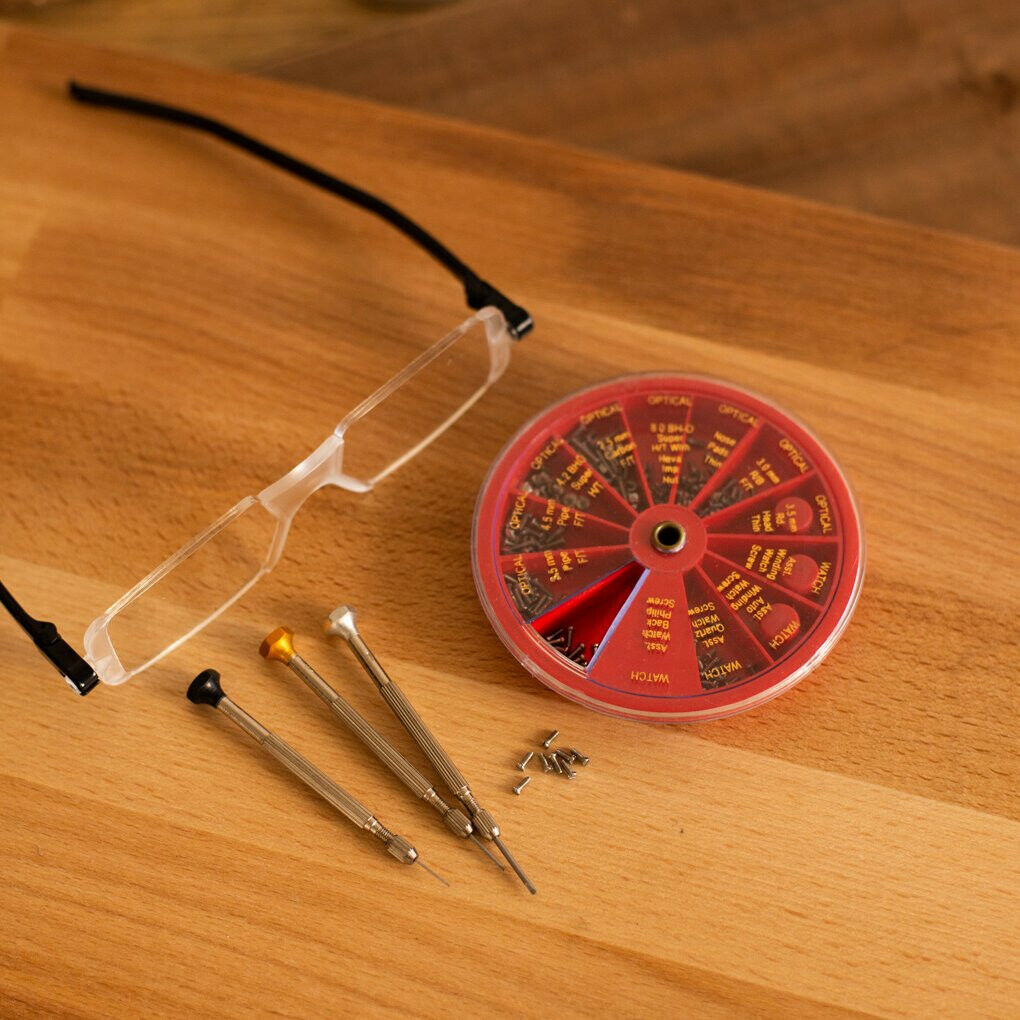 250 Piece Universal Eye Glasses And Watch Repair Screw Kit Revolving Organizer - Fresh Stock Dated December 2025
