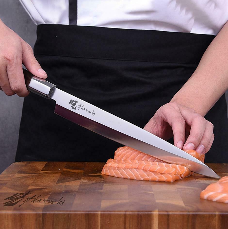 Japanese Sashimi Sushi Yanagiba Knife 9.5 inch Chef Wood Handle Fish Filleting - Fresh Stock Dated January 2026