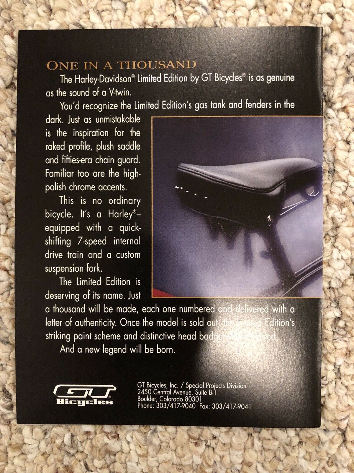 Harley Davidson 1997 Velo Glide - Fresh Stock Dated January 2026