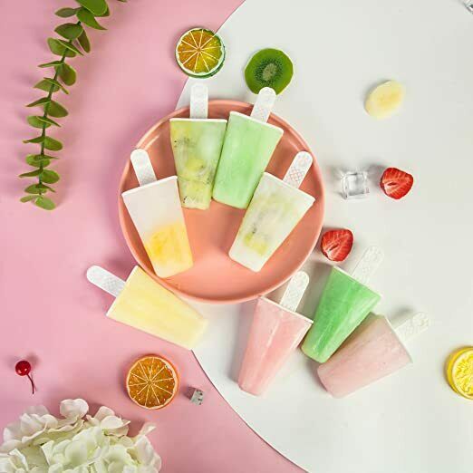 6 Cavities Popsicle Molds, Reusable Silicone Popsicle Molds Ice Pop Molds - Fresh Stock Dated February 2026