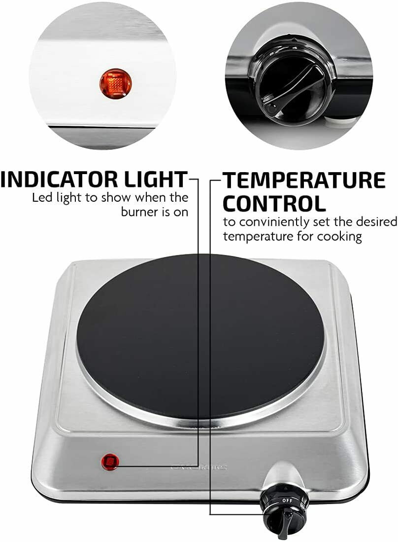 Portable Electric Cooktop Burner Infrared 1000W Single Plate Hot Cooking Stove - Fresh Stock Dated February 2026