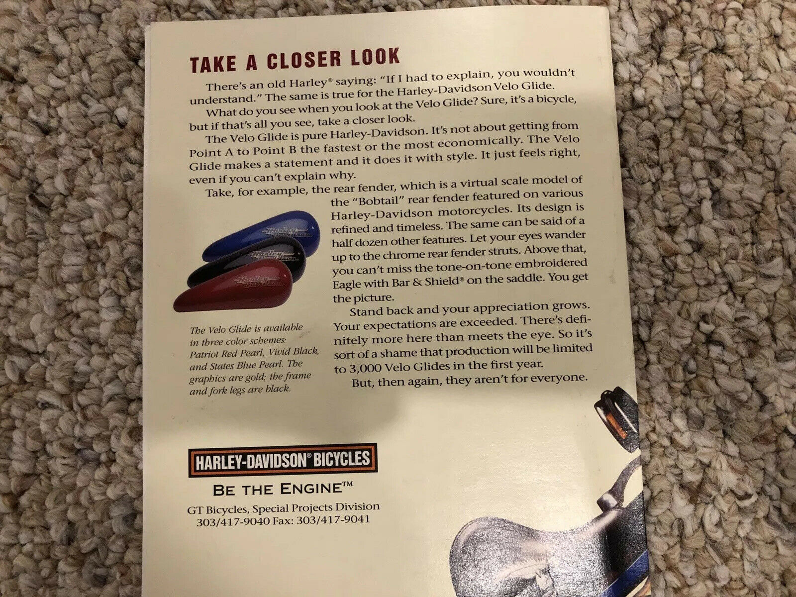 Harley Davidson 1997 Velo Glide - Fresh Stock Dated January 2026