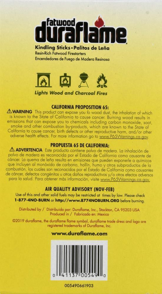 Duraflame Fatwood Kindling Sticks 5-Lb Natural Firestarter - Fresh Stock Dated January 2026