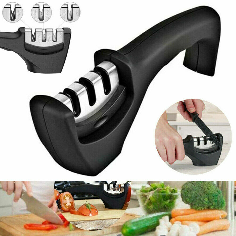 10pcs Kitchen Knife Set Stainless Steel Chef Knife Sharp Wood Handle w/Sharpener - Fresh Stock Dated February 2026