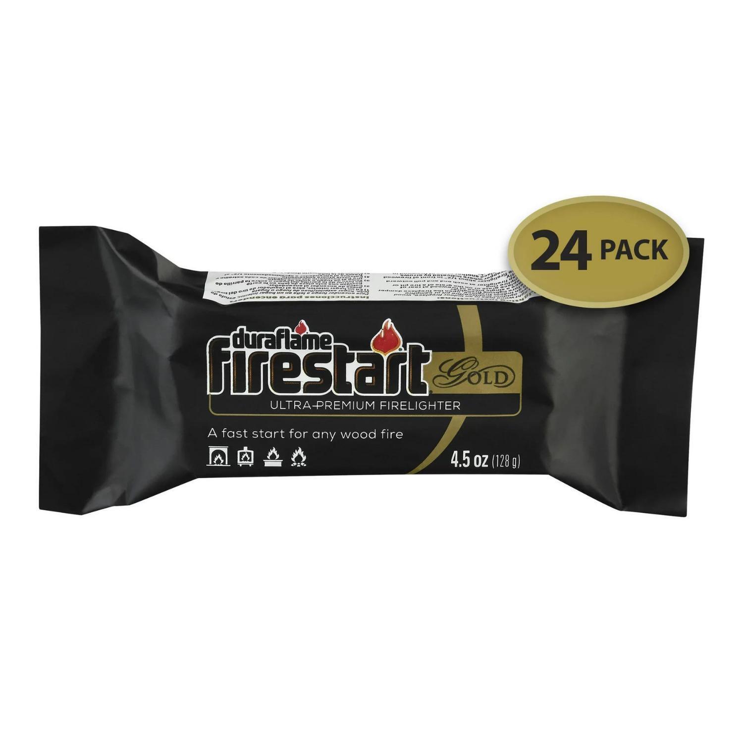 Fire Starters, 24 Pack, 30 Mins Burn Time, Fast Start For Any Wood Fire, 4.5 Oz. - Fresh Stock Dated January 2026