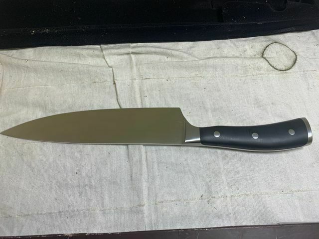 Wusthof Classic Ikon Silver Black Straight Blade Edge Chefs Knife - Fresh Stock Dated January 2026
