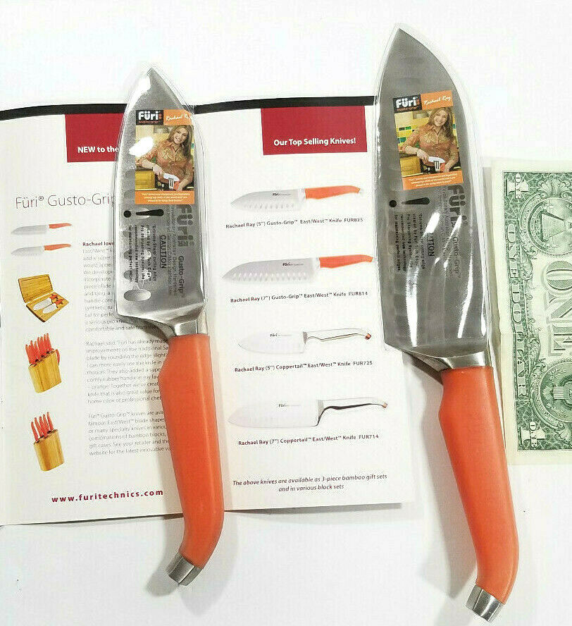 Rachael Ray Furi Gusto Grip Santoku 2 Piece Knife Set Bamboo Case NEW VGC - Fresh Stock Dated January 2026