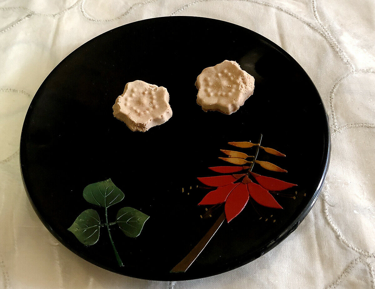 Wagashi, Japanese Sweets Rakugan Mold Sakura Cherryblossom Ceramic - Fresh Stock Dated February 2026