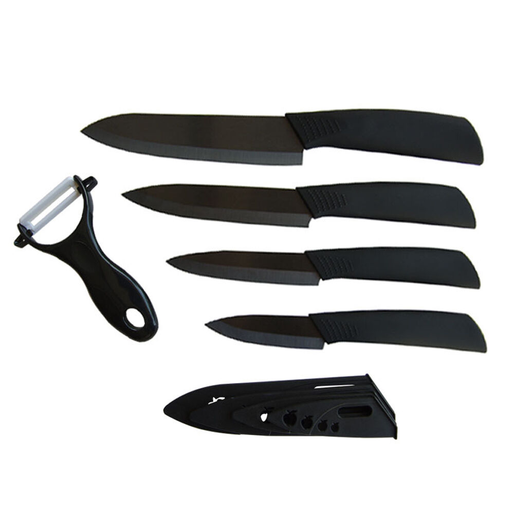 Black Blade Ceramic Kitchen Knife Set Chef Knives 3
