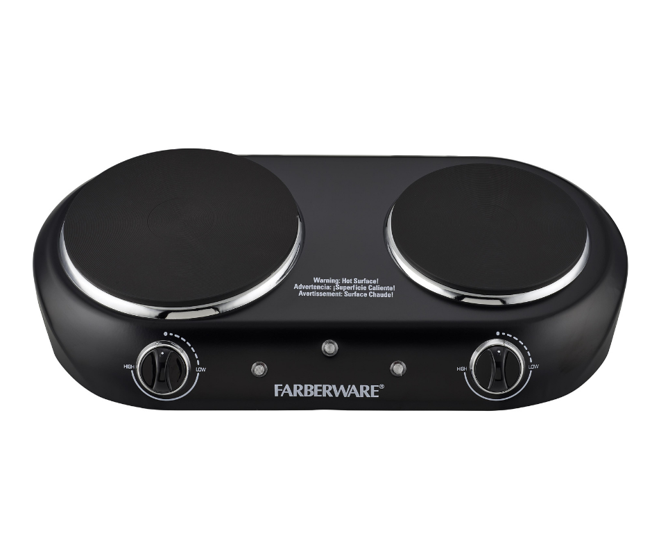 Electric Stove Cooktop Burner 1800W Hot Plate Portable 2 Burners Kitchen Cooking - Fresh Stock Dated February 2026