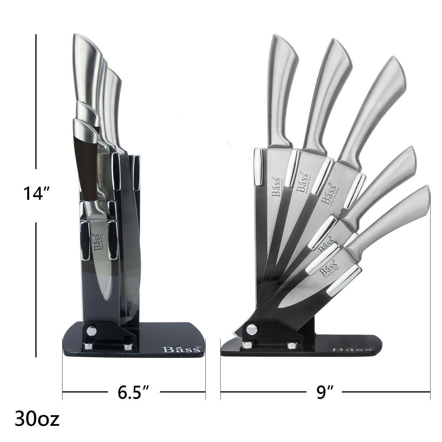 Evelyne 5 pcs Chef Cutlery Stainless Steel Kitchen Knife With Holding Block Set - Fresh Stock Dated January 2026