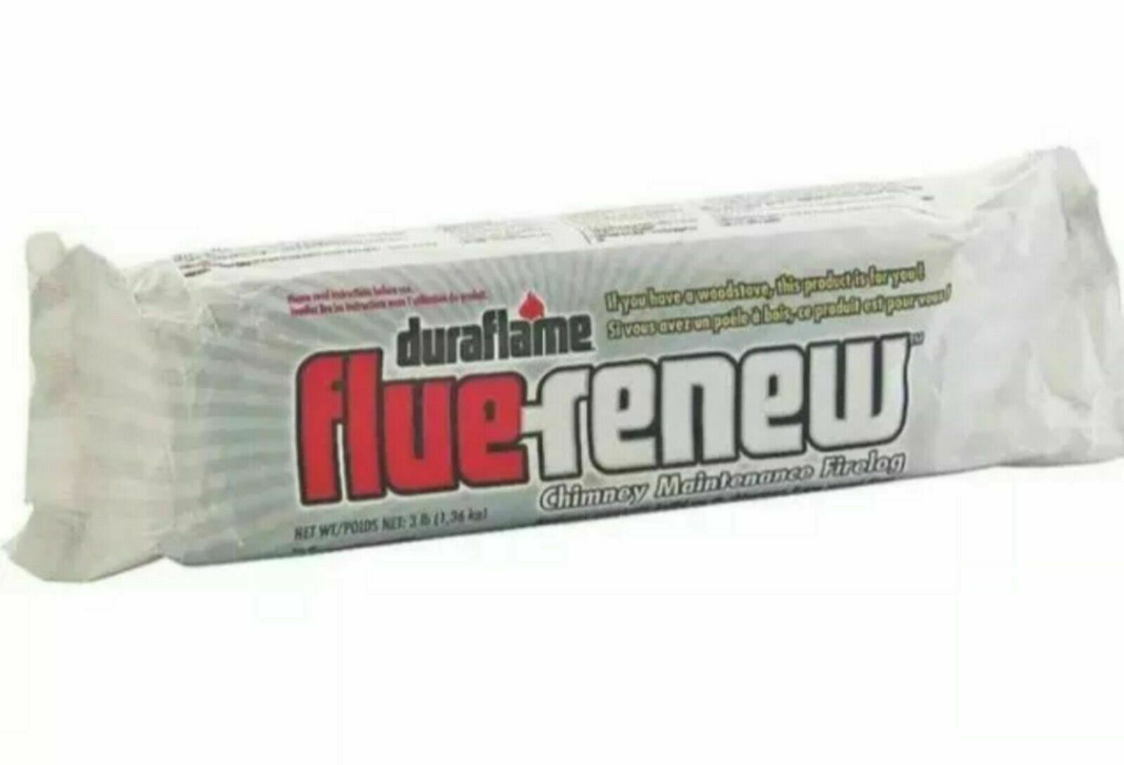 Duraflame FLUE-RENEW Chimney Cleaner Maintenance Fire Log SOOT CREOSOTE REMOVER! - Fresh Stock Dated January 2026