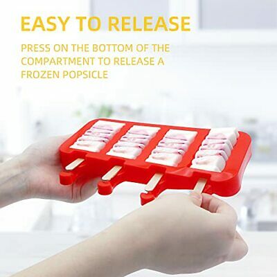 Popsicle Molds Set of 3 Ice Pop Molds Silicone 4 Cavities Cake Pop Mold with ... - Fresh Stock Dated February 2026