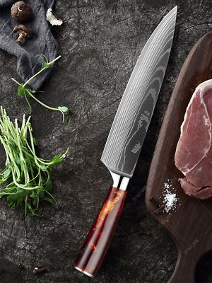 XITUO 1-10PCS  kitchen knives Set Laser Damascus pattern chef knife Sharp Santok - Fresh Stock Dated January 2026