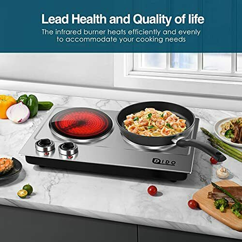 DIDO 1800W Ceramic Electric Hot Plate for Cooking, Dual 7.1