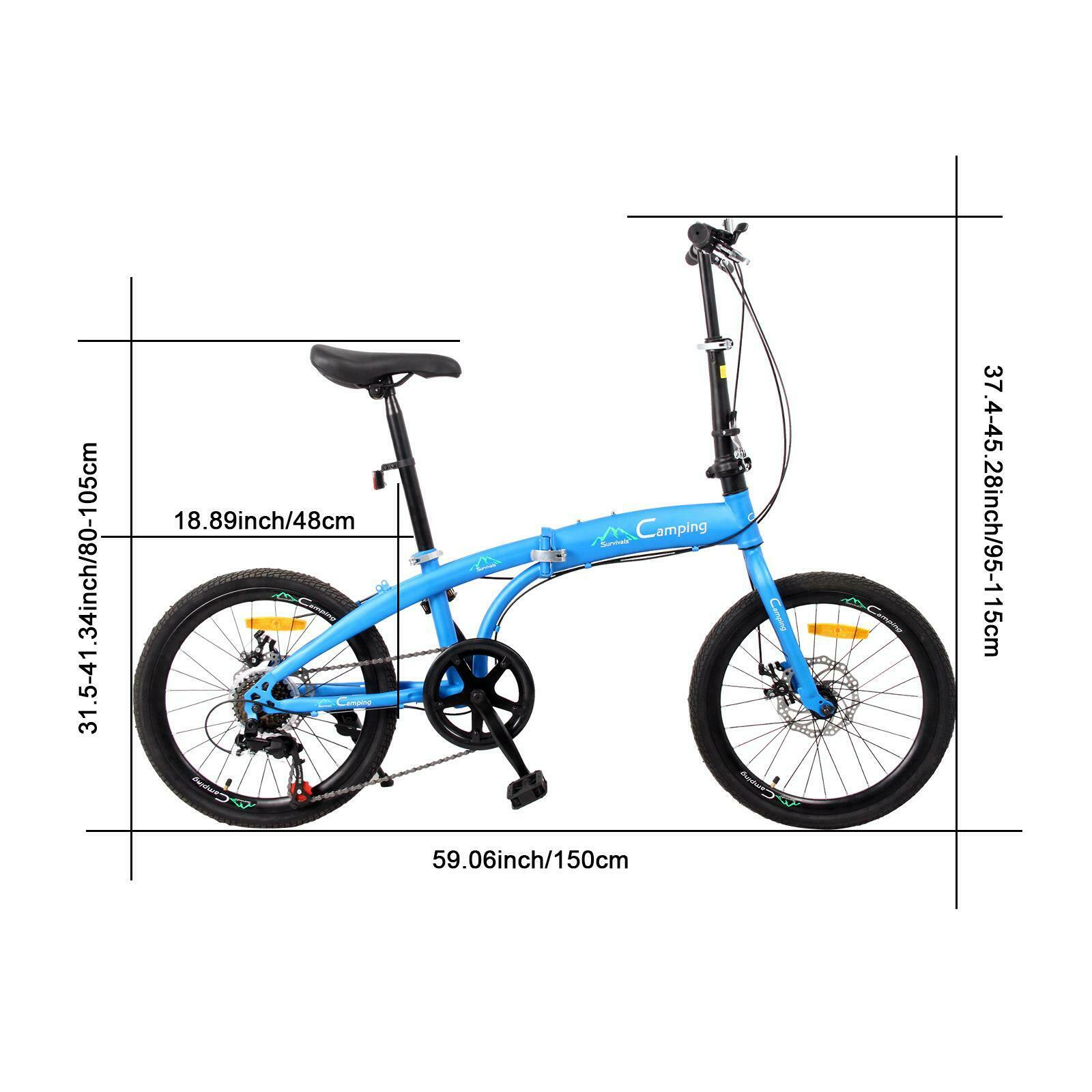 Leisure 20in 7 Speed ​​City Foldable Compact Bike Bicycle Urban Commuters Blue - Fresh Stock Dated January 2026