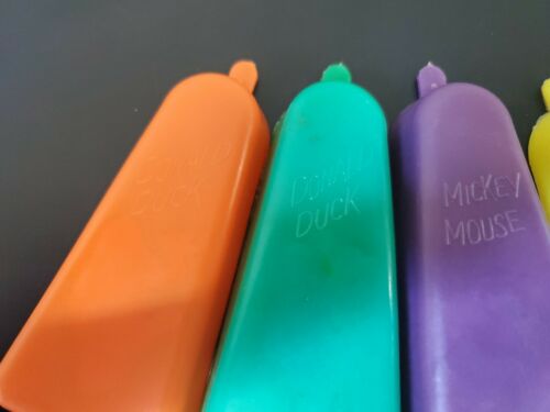 Vintage Lot of (5) Walt Disney Character Popsicle Molds 50s/60s - Fresh Stock Dated February 2026