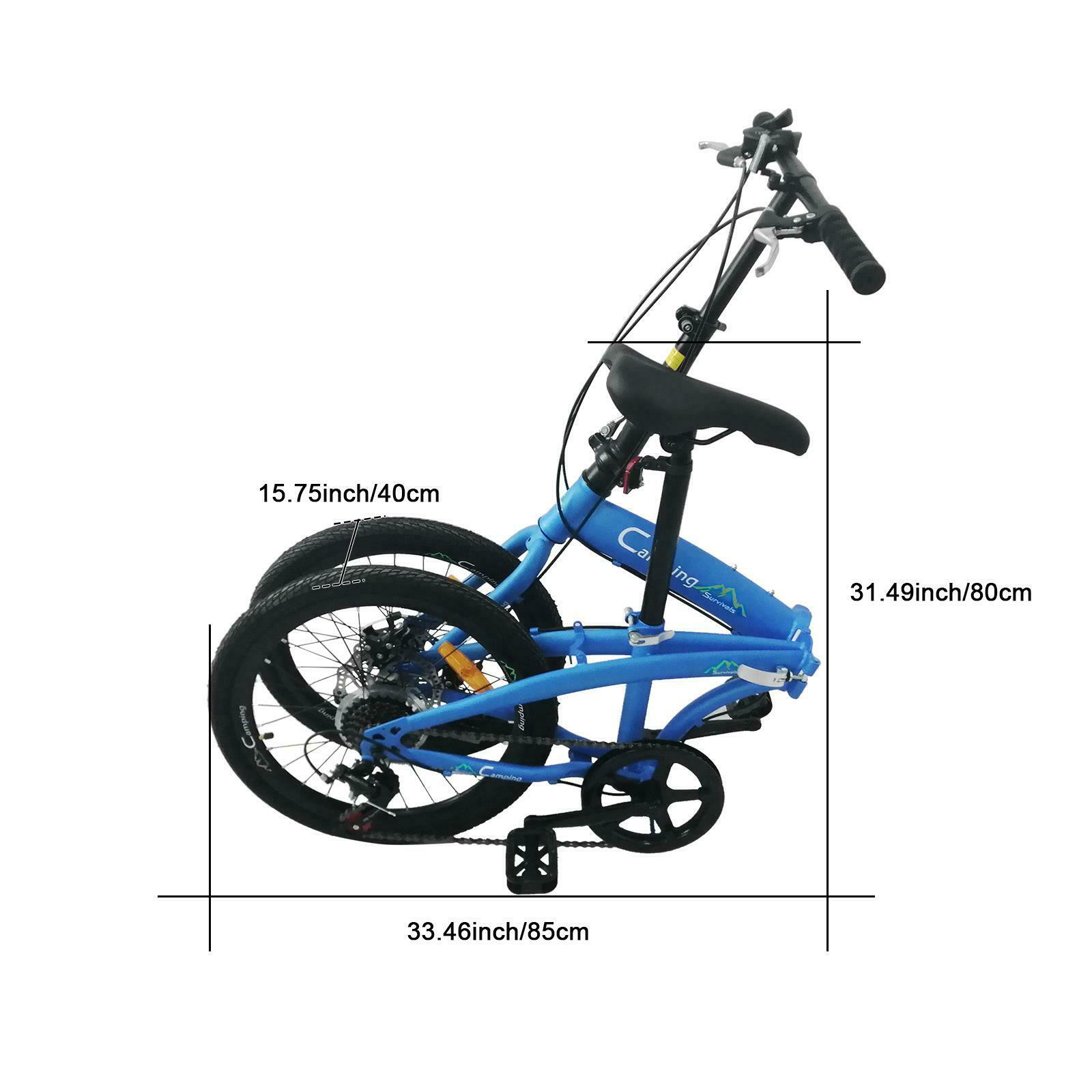 Leisure 20in 7 Speed ​​City Foldable Compact Bike Bicycle Urban Commuters Blue - Fresh Stock Dated January 2026