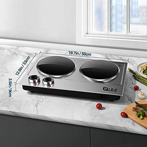 DIDO 1800W Ceramic Electric Hot Plate for Cooking, Dual 7.1