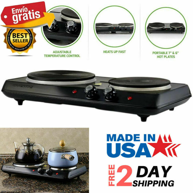 Estufa Cocina Electrica De 2 Hornillas Portatil Para Casa Apartamento Campamento - Fresh Stock Dated February 2026