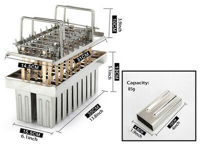 20pcs 85ml Stainless Steel Ice Cream Mold Flat Head Double Groove Lolly Popsicle - Fresh Stock Dated February 2026