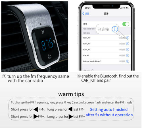 Cigarette Lighter Bluetooth Car Charger Kit 2USB HD FM Transmitter MP3 Player-R7 - Fresh Stock Dated January 2026