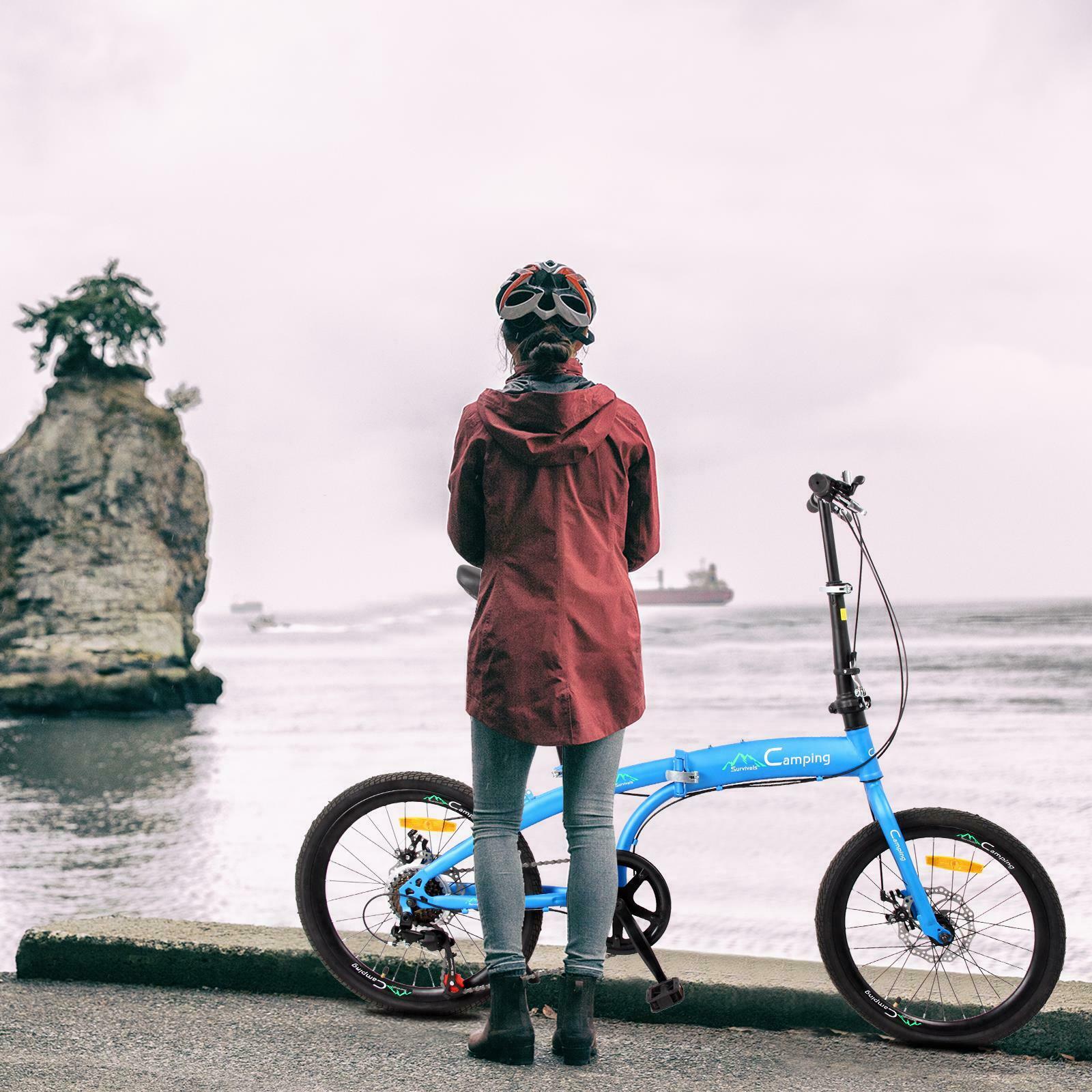 Leisure 20in 7 Speed ​​City Foldable Compact Bike Bicycle Urban Commuters Blue - Fresh Stock Dated January 2026