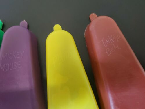 Vintage Lot of (5) Walt Disney Character Popsicle Molds 50s/60s - Fresh Stock Dated February 2026