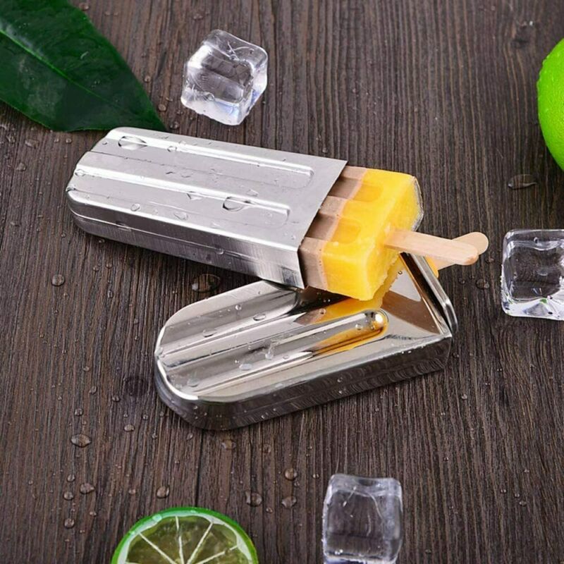 6/10Pc Stainless Steel Molds Ice Cream Sticks Mold Ice Lolly Popsicle Pop Holder - Fresh Stock Dated February 2026