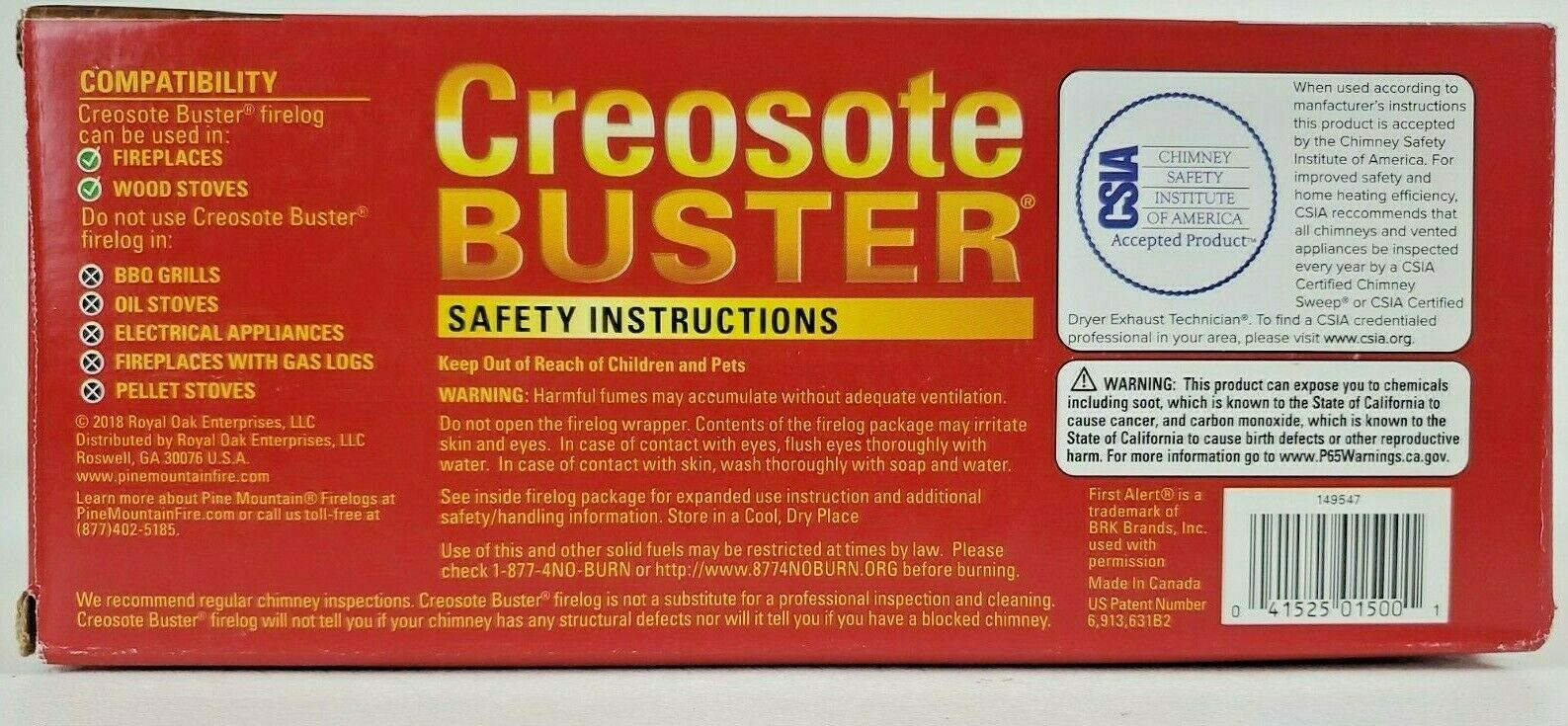 Pine Mountain 4152501500 First Alert Creosote Buster Chimney Cleaning Safety ... - Fresh Stock Dated January 2026