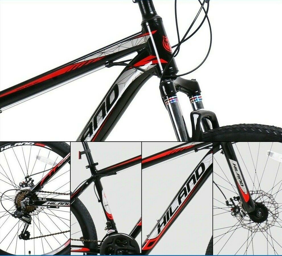 MOUNTAIN BIKE BLACK ALUMINUM ALLOY BICYCLE DISC BRAKE ROAD CYCLE 21 SPEED 26