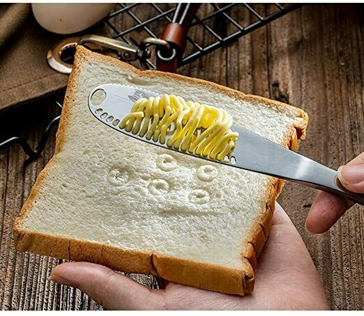 Butter Knife with Holes, Stainless Steel, Spread that Butter Knife 3- in- 1 - Fresh Stock Dated January 2026