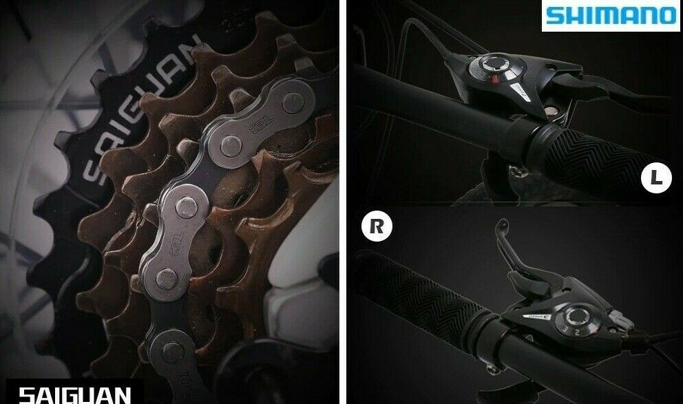 MOUNTAIN BIKE BLACK ALUMINUM ALLOY BICYCLE DISC BRAKE ROAD CYCLE 21 SPEED 26