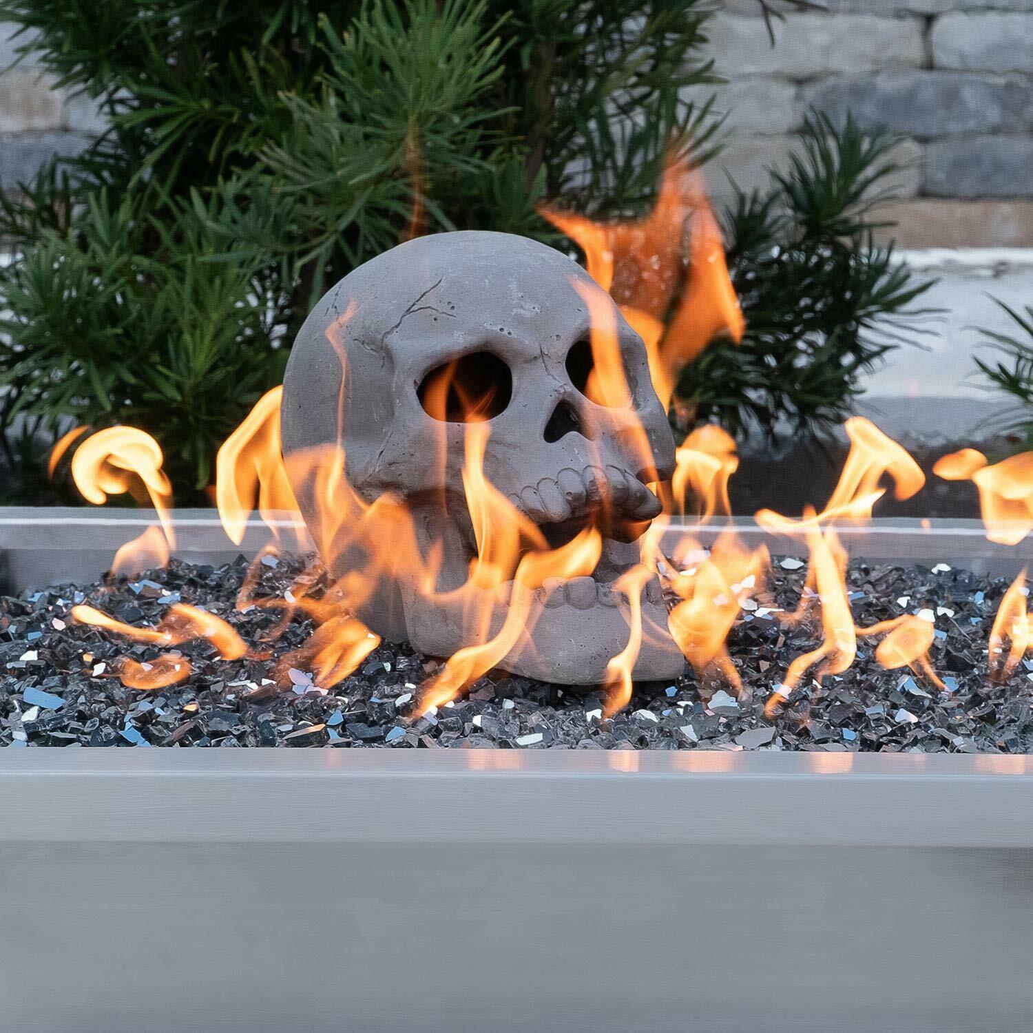 Regal Flame Human Skull Ceramic Wood Large Gas Fireplace Logs Logs for All Ty... - Fresh Stock Dated January 2026