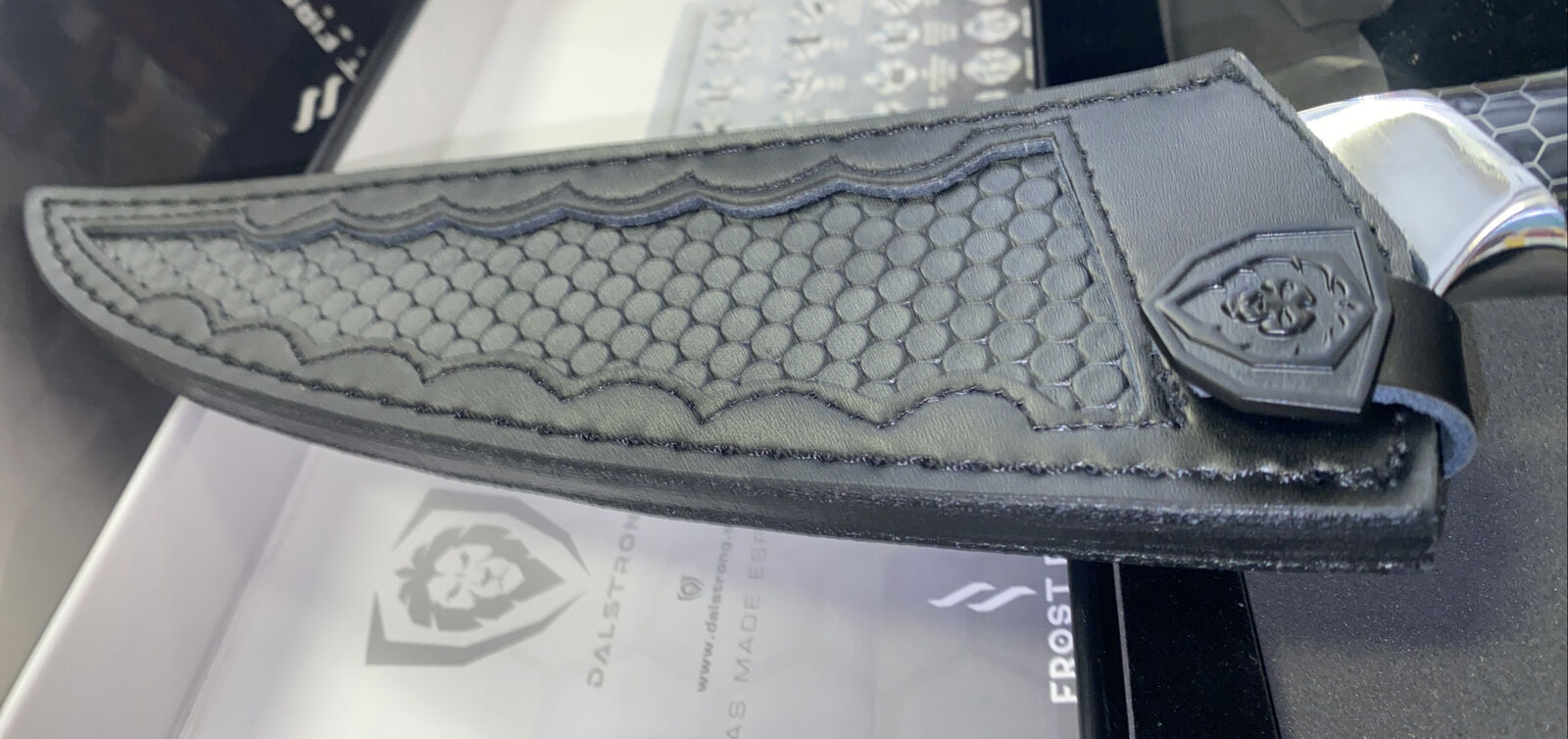 Dalstrong Frost Fire Series 8” Chef Knife w Honeycomb Handle Design Sheath - Fresh Stock Dated January 2026