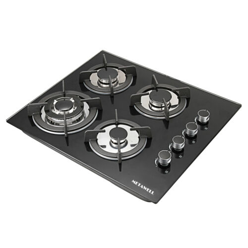 23.6'' Tempered Glass 4 Burner (2.75-3 KW) Gas Stove Kitchen Cooktops Cooker Hob - Fresh Stock Dated February 2026