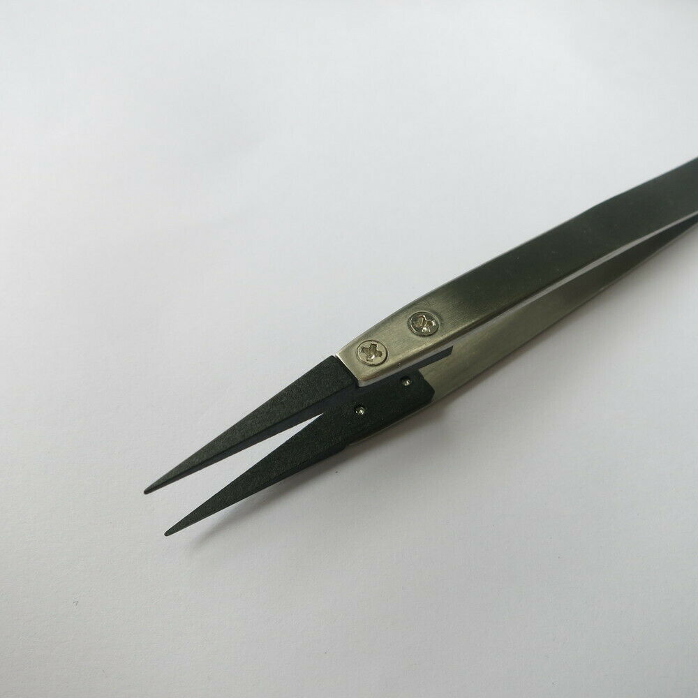 F75991 Steel Tweezer with Pointed Plastic Tip for Changing Watch Battery - Fresh Stock Dated December 2025